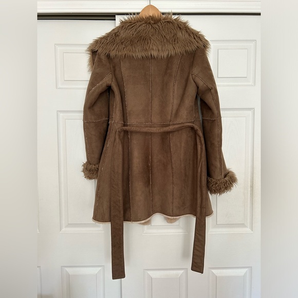 Calvin Klein Suede & Faux Fur Coat - Picture 3 of 14
